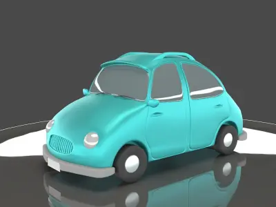 Cartoon Car Low-poly 3D model V1