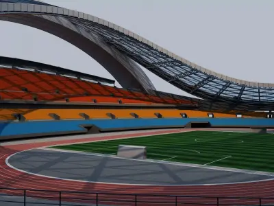 Sports Football Field Low-poly 3D model