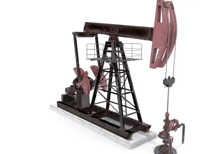 Oil Pumpjack  Weathered 2 Low-poly 3D model