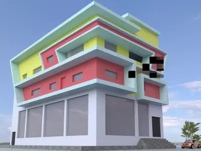 Architect building in minecraft Free 3D model