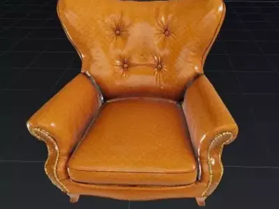 Luxury Single Leather Armchair  3D model