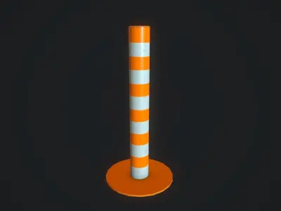 Traffic Barrier Low-poly 3D model