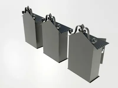 Wall Mounted Wrought Iron Mailbox 3D model