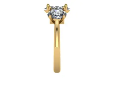 RING 3 Stone Design 3D print model