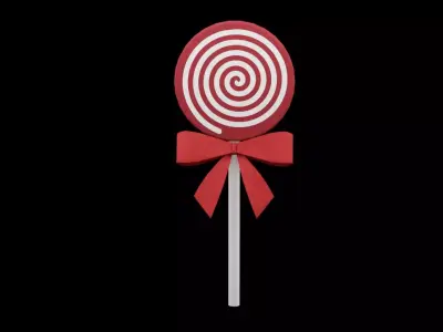 Christmas Lollipop Low-poly 3D model