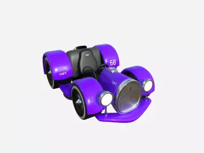 Cartoon Kart E07 Purple - Vehicle Racing Design Low-poly 3D model