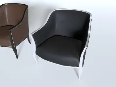 Leather Armchair Pack 4 Low-poly 3D model