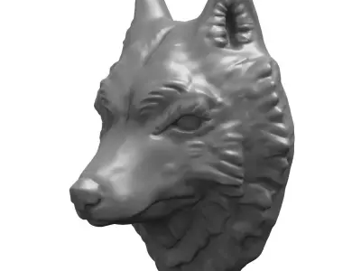 Wolf Head 3D Printable Model 3D print model