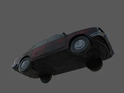 Postapocalyptic car Skoda 105 Low-poly 3D model