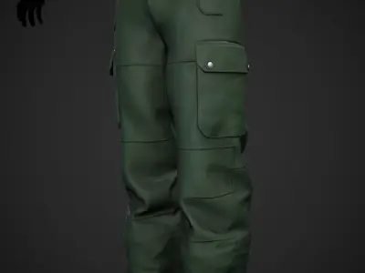 Green Snowboard Pants Style 2  Low-poly 3D model