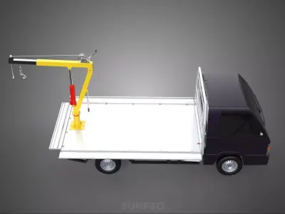 3 WAY WIDE DECK HYDRAULIC LIFT JIB CRANE DROP SIDE PICKUP TRUCK 3D model