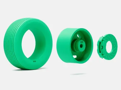 15x8 Magnum 500 Wheel Goodyear Polyglas G60 Tire 3D print model