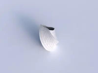 Vase twisted bent quadratic with wavy grid plates 3D print model