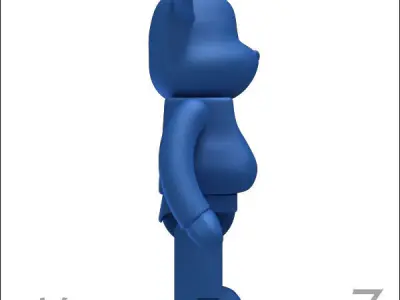 Matte Blue BearBrick 3D model
