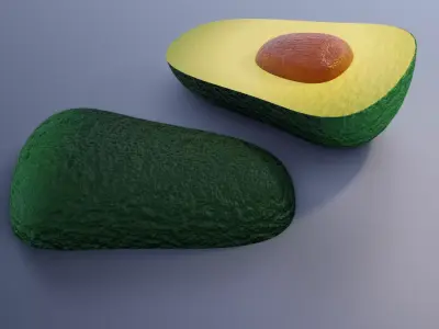 Avocado Half PBR low poly game ready Low-poly 3D model