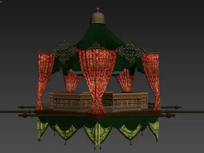 Palanquin 2 traditional islamic tent with canopy 3D model