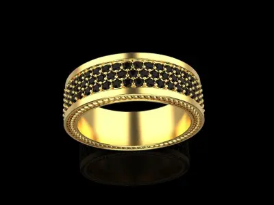 Ring with gems model 561 3D print model
