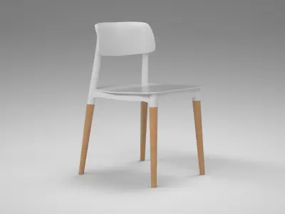 Iris Cafe Chair white Low-poly 3D model
