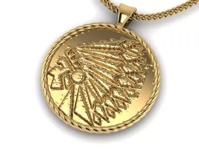 American Indians Pendant  3D print model