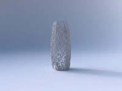 Vase arc hexagon with lattice tiles  3D print model