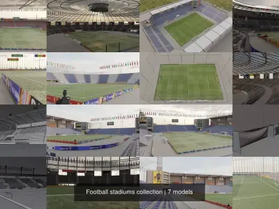 Football stadiums collection 3D Model Pack