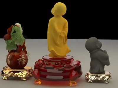 Chinese monk kids 3D model