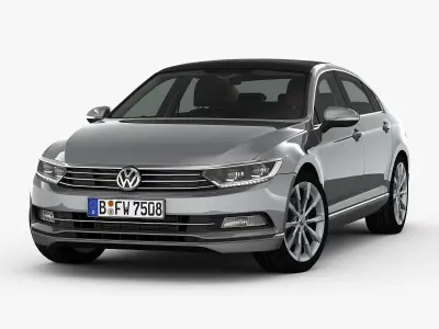 Volkswagen Passat 2015 detailed interior 3D model