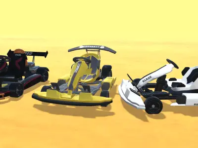 Go-Kart Models Rigged  Low-poly 3D model
