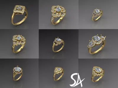 luxury rings 3D print model