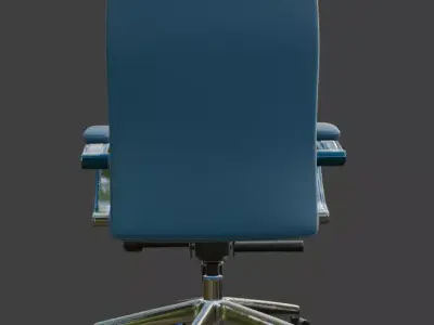 Modern Blue Leather Executive Office Chair High Detail 3D Model 3D model