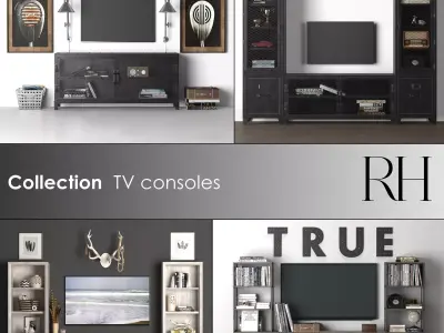 Media Wall Sets 3D Model Collection