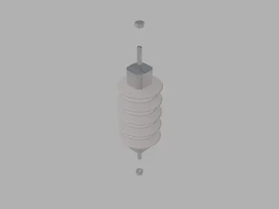 Medium voltage class 2 surge arrester Free 3D model