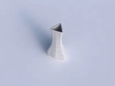 Vase puffy triangle with grid plates 3D print model