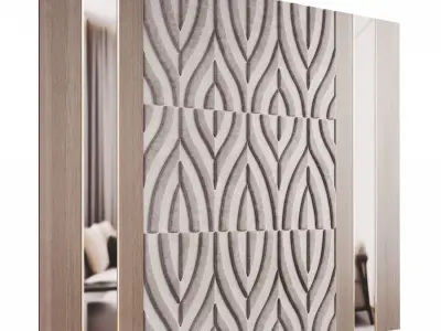 Decorative wall panel and headboard 3 3D model
