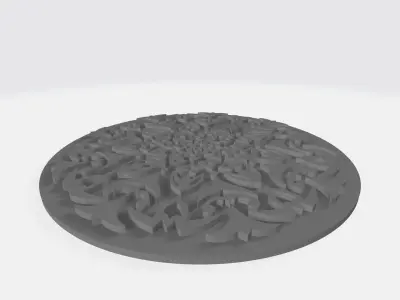 Mandala geometric ornament pattern for CNC or laser engraving 3D print model