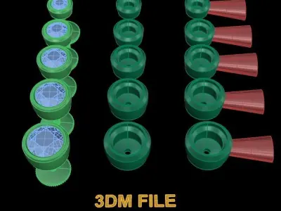 BEZEL STUD DIAMOND EARRING MIX SIZES 3D print model