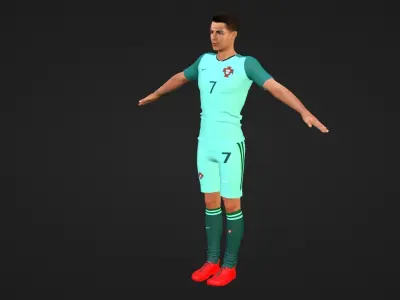 Cristiano Ronaldo - Portugal Low-poly 3D model