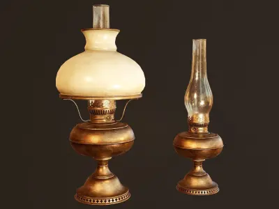 Oil Lamp - PBR Game Ready Low-poly 3D model