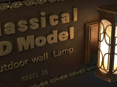 CLASSICAL OUTDOOR WALL LAMP -Model 06- Low-poly 3D model