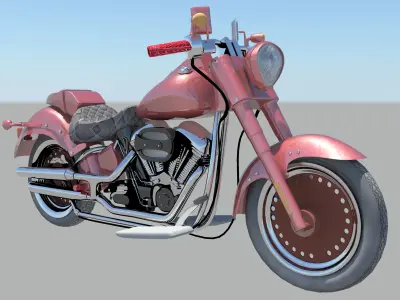 Harley Davidson Bike Modeling Low-poly 3D model