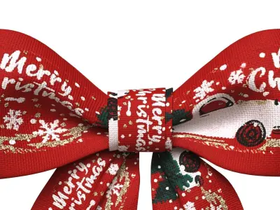 Christmas Bow Ribbon 28 Low-poly 3D model