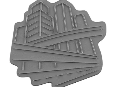 City Skyscrapers City Skyline Neon Sign 3D model