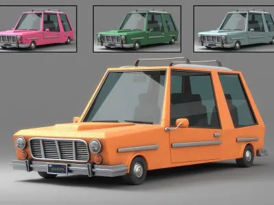 Cartoon Car Collection V2 3D model