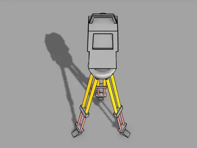2D Line and Level device Low-poly 3D model