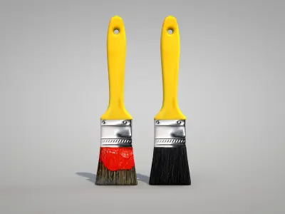Paint Brush Yellow 3D model