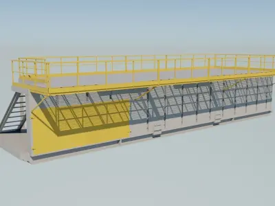 Drilling longboard cabin Low-poly 3D model