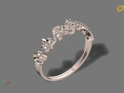 Womens Diamond Signet Ring Women Rings 3dmodels 3D print model 3D print model buy
