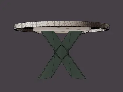 Telma Extensionable Dining Table 140 Cm Around Black Low-poly 3D model