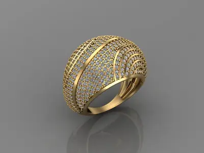 STL 3DM Print Ready Women Diamond Ring Lightweight Printable  3D print model 180