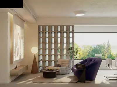 Modern living room dining room interior scenes 167 3D model